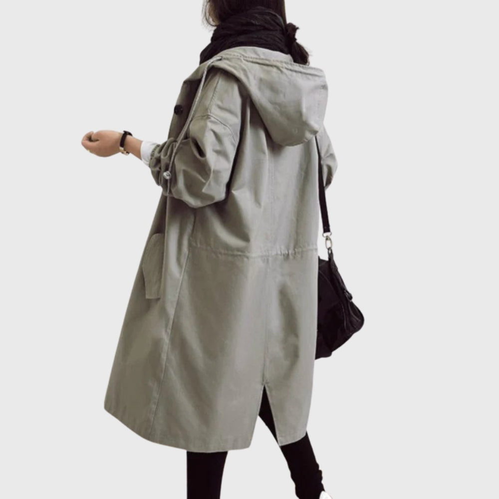 Elise | Women's Long Hooded Trench Coat