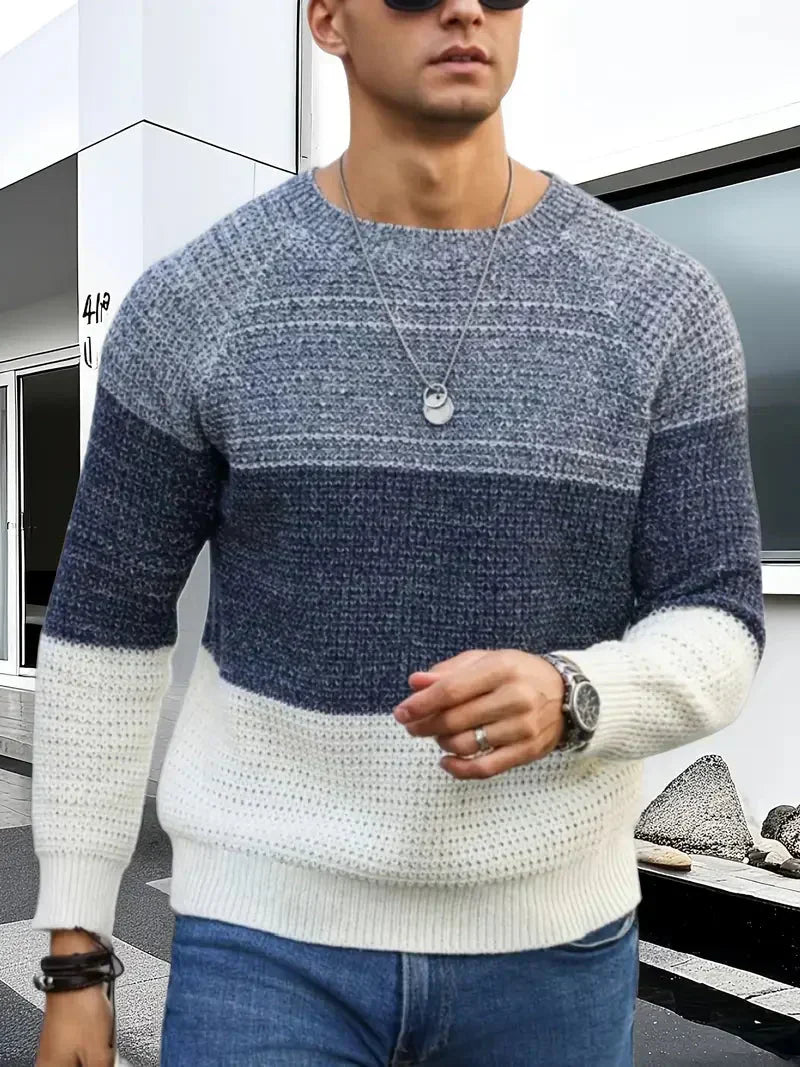 Ellis | Men's Color Block Waffle Knit Sweater