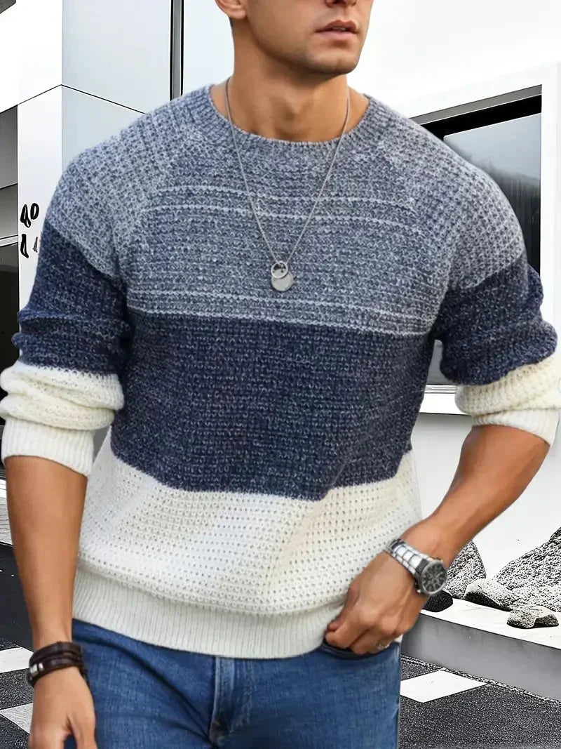 Ellis | Men's Color Block Waffle Knit Sweater