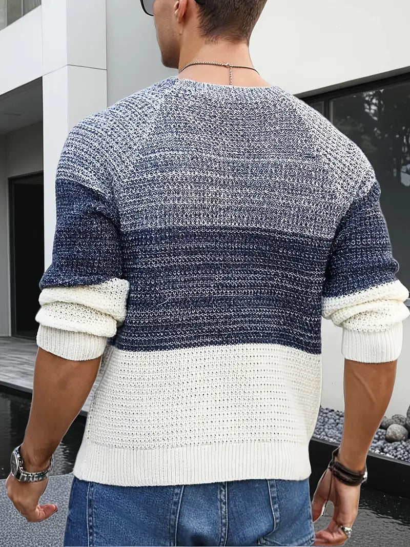 Ellis | Men's Color Block Waffle Knit Sweater