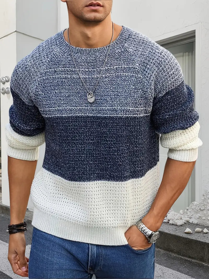 Ellis | Men's Color Block Waffle Knit Sweater