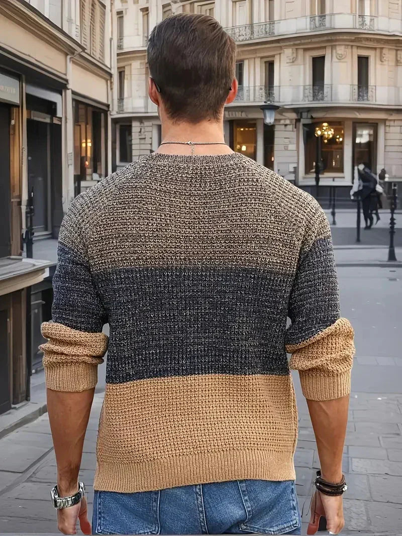 Ellis | Men's Color Block Waffle Knit Sweater