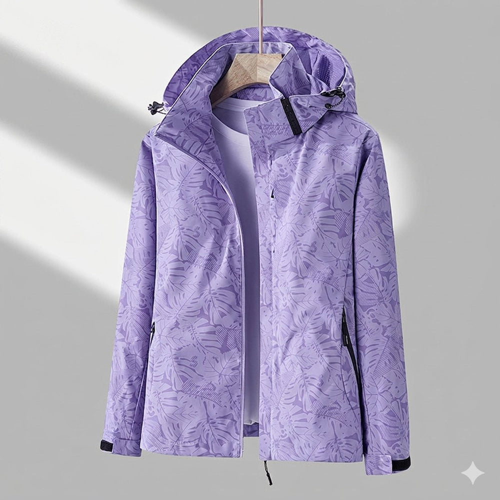 Elodie | Bedruckte, gefütterte Damen-Kapuzenregenjacke