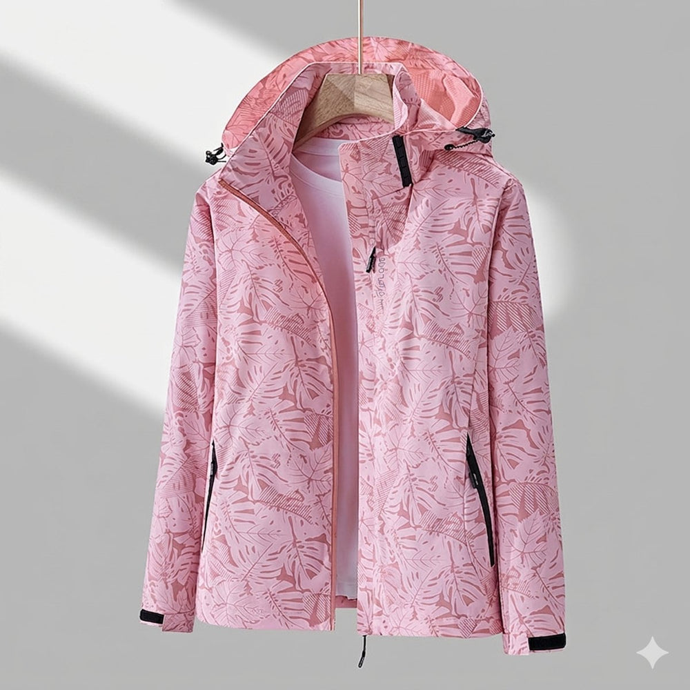 Elodie | Bedruckte, gefütterte Damen-Kapuzenregenjacke