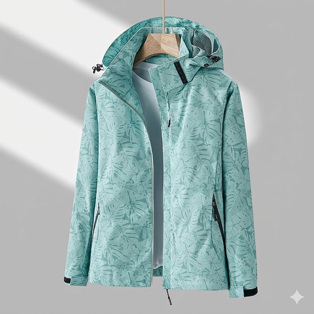 Elodie | Bedruckte, gefütterte Damen-Kapuzenregenjacke
