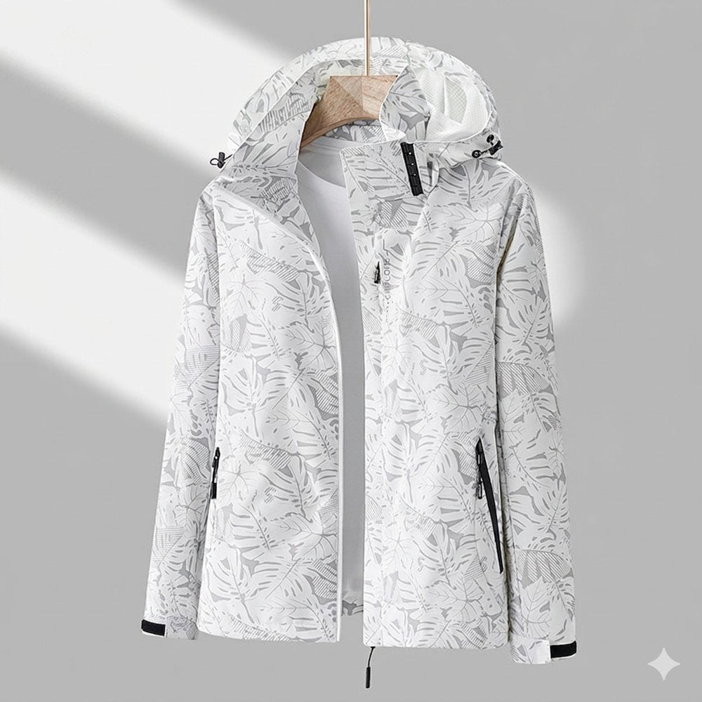 Elodie | Bedruckte, gefütterte Damen-Kapuzenregenjacke