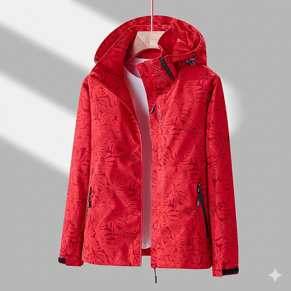 Elodie | Bedruckte, gefütterte Damen-Kapuzenregenjacke