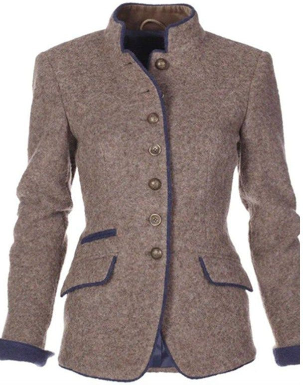 Emmeline | Women's Tweed Stand Collar Blazer