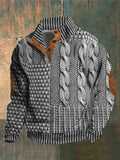 Emmett | Men's Cable Pattern Stand Collar Sweater