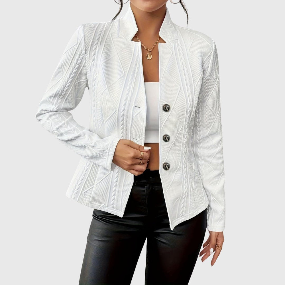 Estelle | Women's Textured Stand Collar Blazer