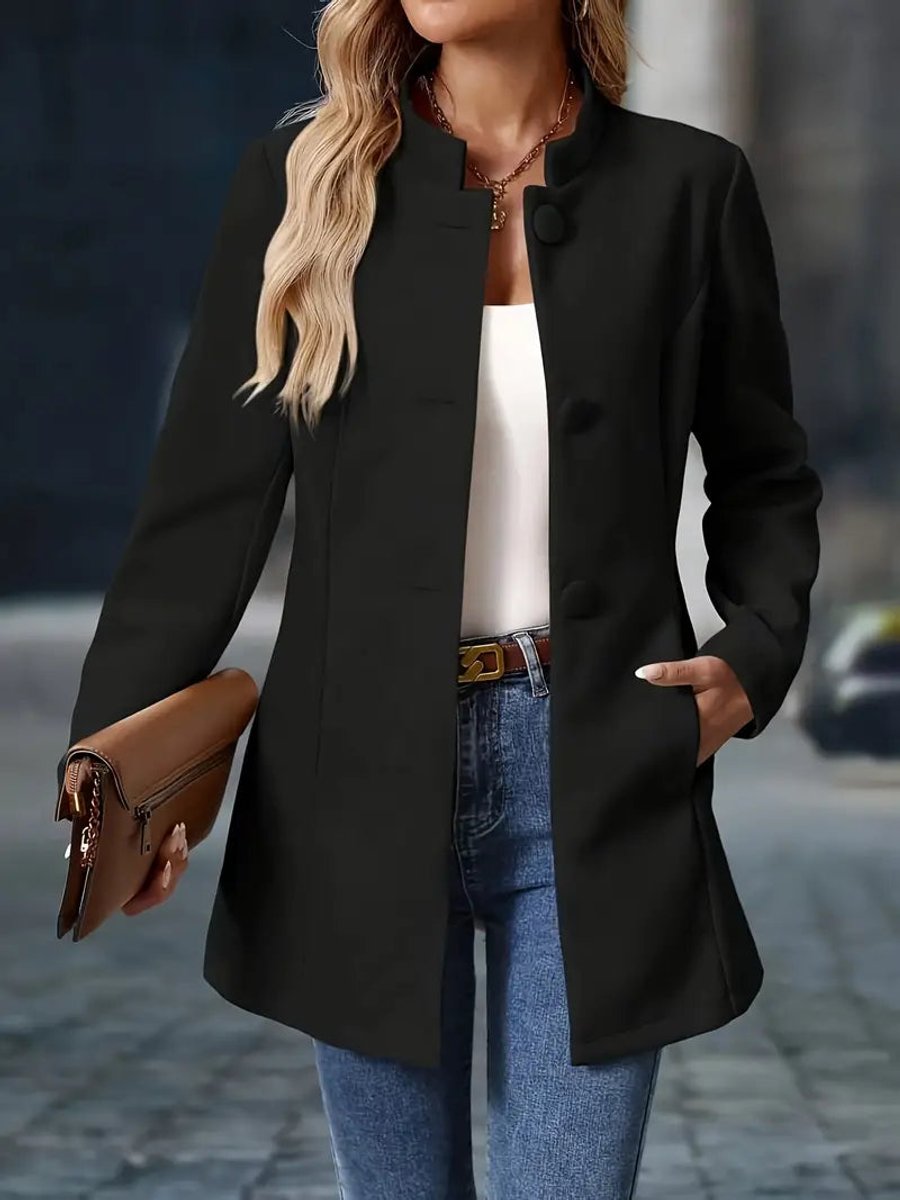 Etta | Women's Stand Collar Fitted Blazer