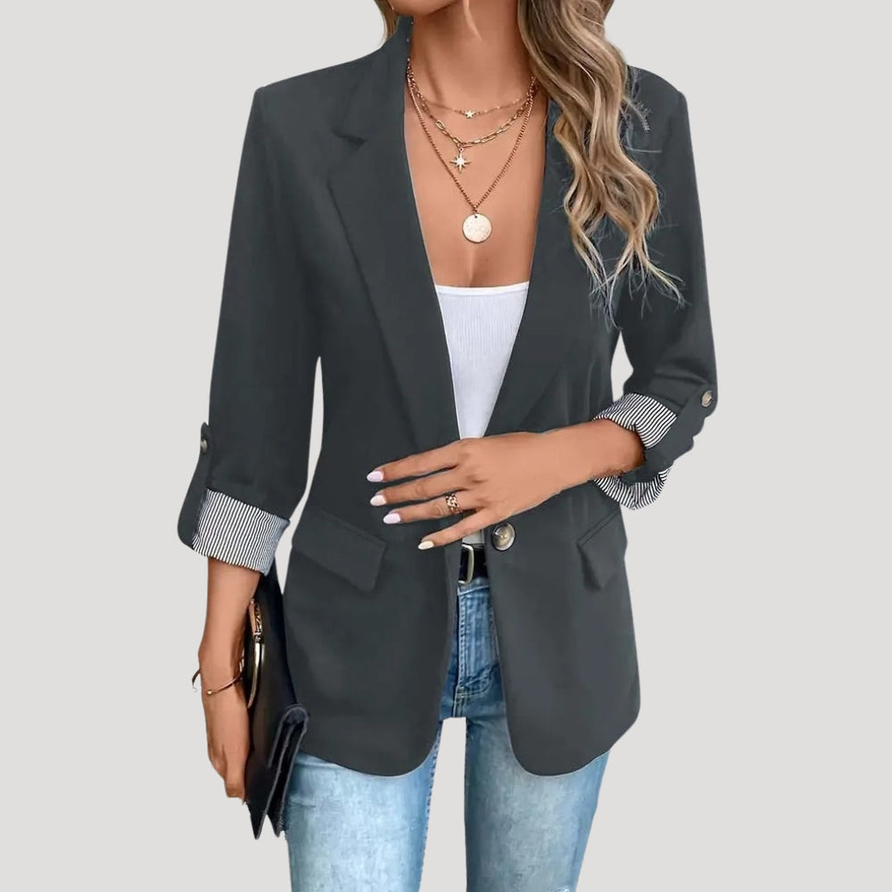 Everly | Women's Roll Sleeve One Button Blazer