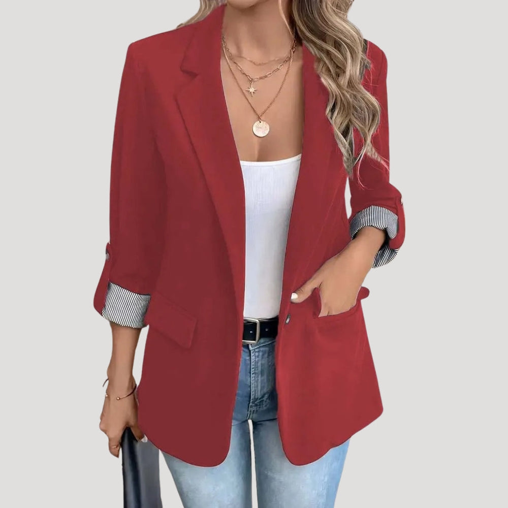Everly | Women's Roll Sleeve One Button Blazer