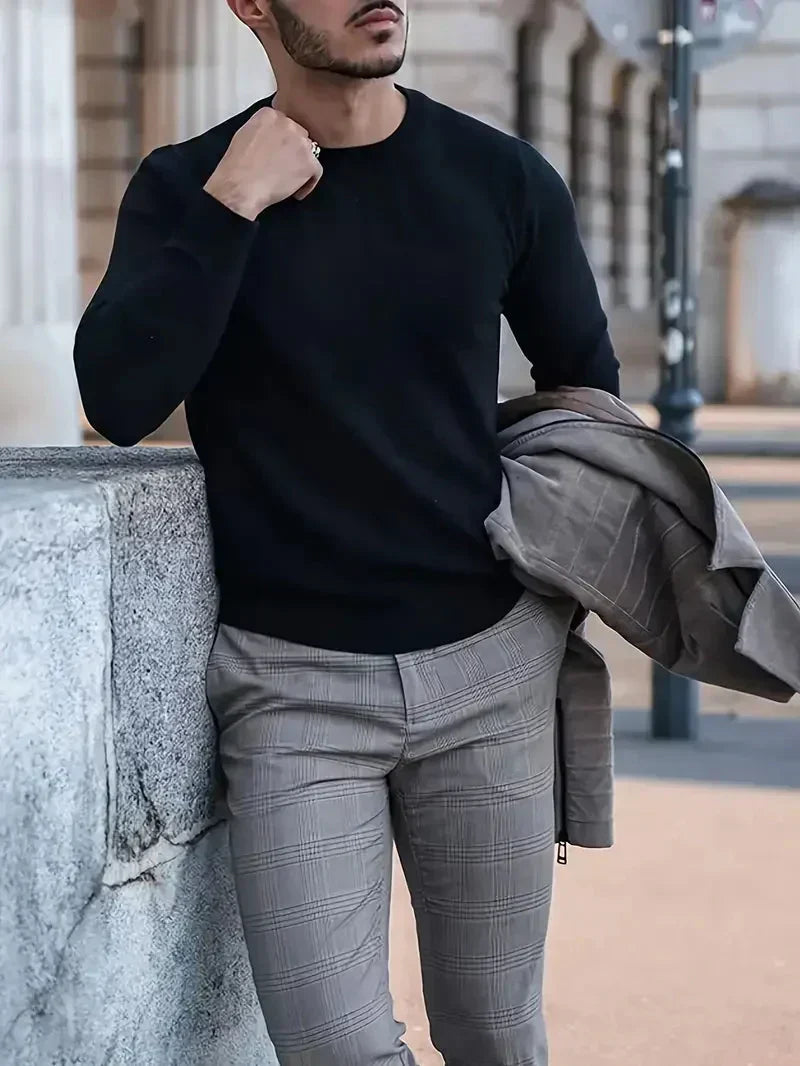 Ezra | Herren-Strickpullover aus Baumwolle mit Rundhalsausschnitt