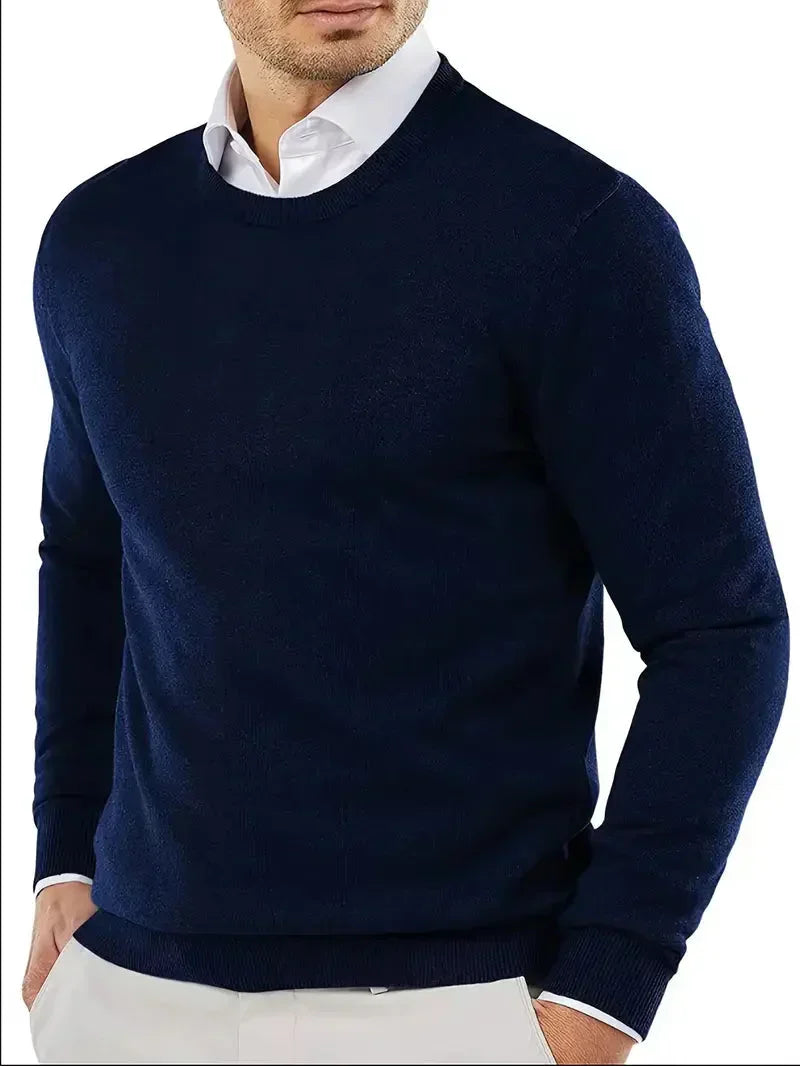 Ezra | Herren-Strickpullover aus Baumwolle mit Rundhalsausschnitt