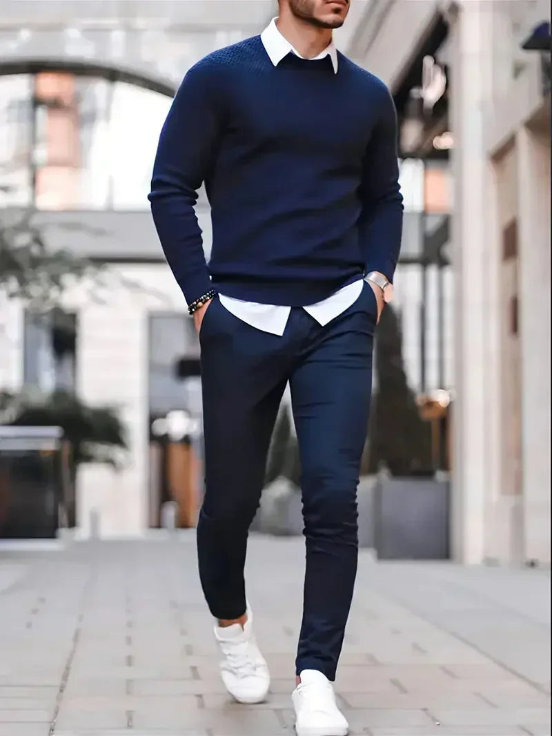 Ezra | Herren-Strickpullover aus Baumwolle mit Rundhalsausschnitt