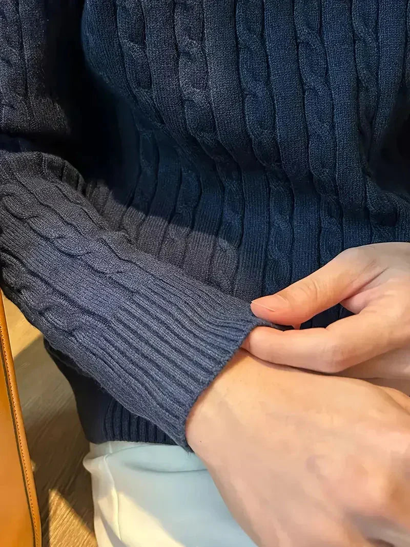 Fabien | Herren-Pullover mit Zopfmuster und Rundhalsausschnitt