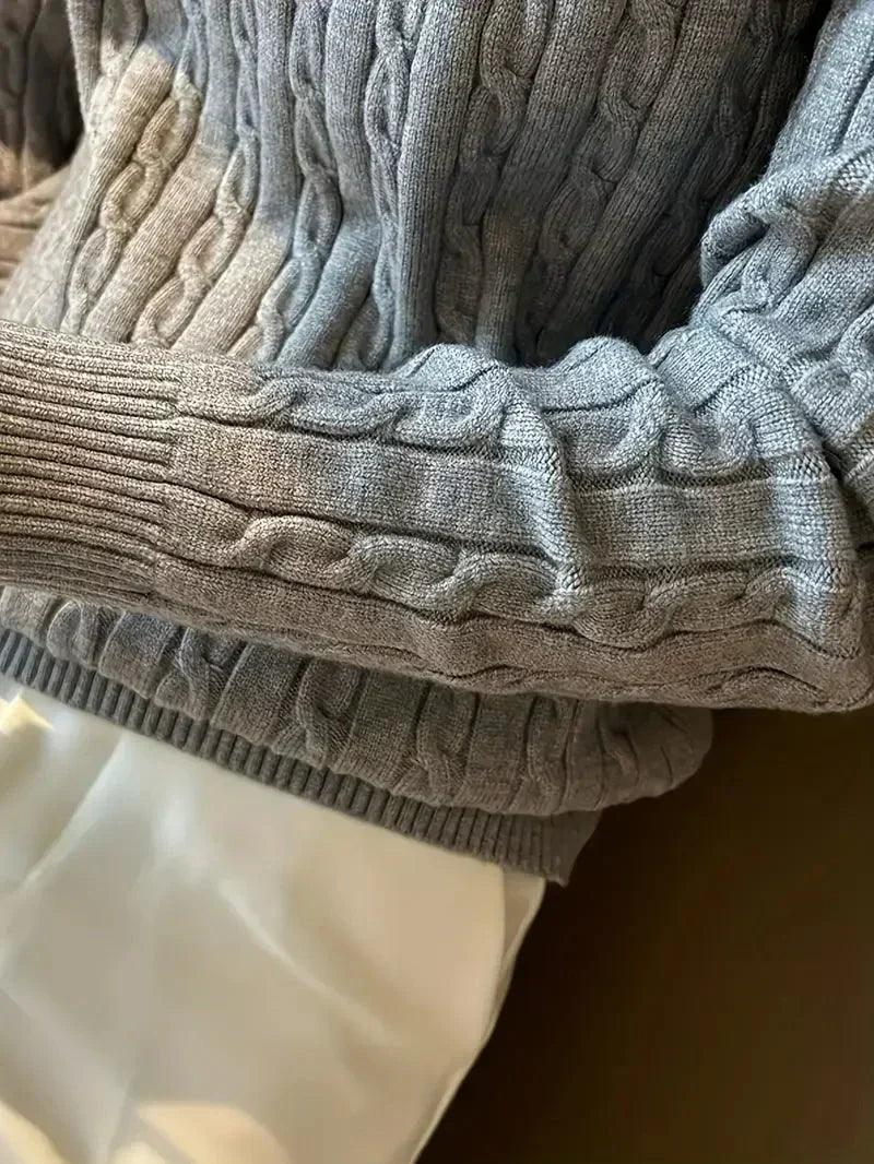 Fabien | Herren-Pullover mit Zopfmuster und Rundhalsausschnitt