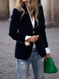 Farrah | Damen-Samt blazer mit einem Knopf
