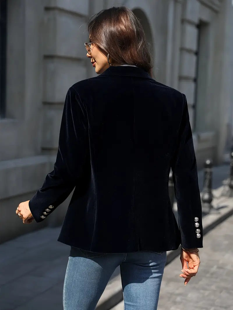 Farrah | Damen-Samt blazer mit einem Knopf