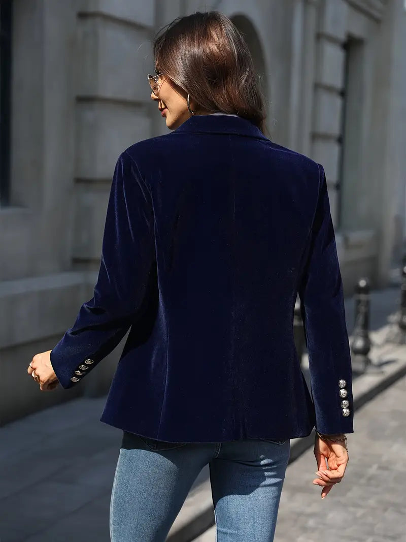 Farrah | Damen-Samt blazer mit einem Knopf
