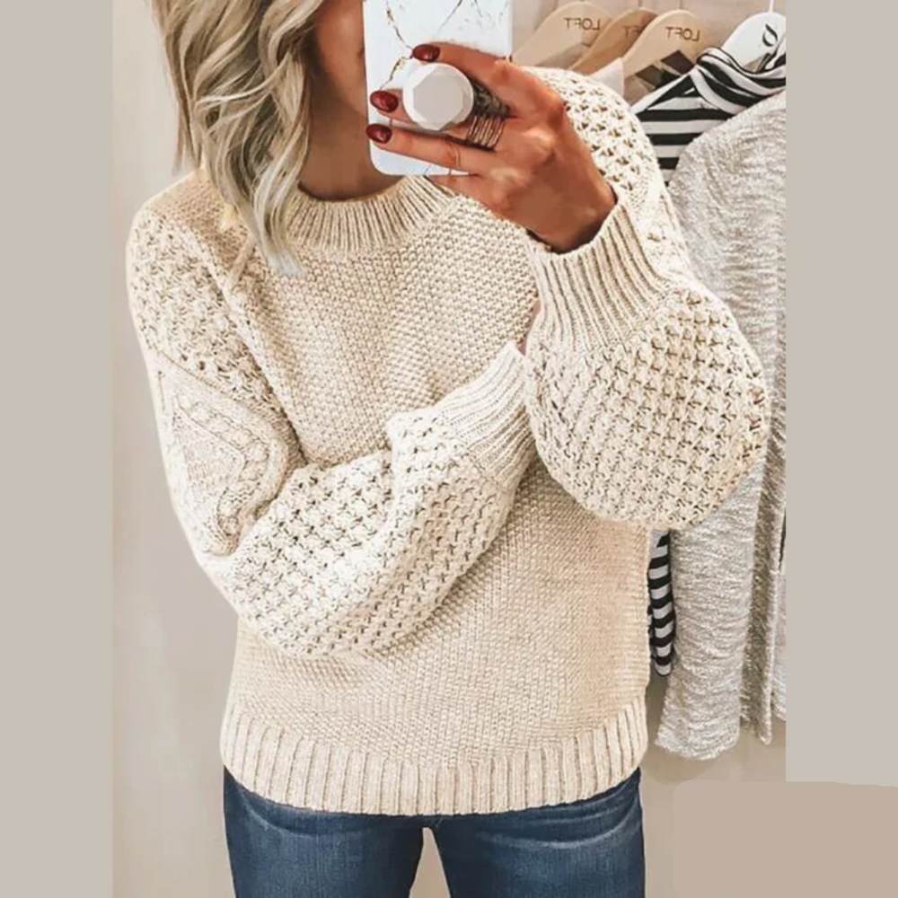 Faye | Grobstrick-Pullover für Damen mit Rundhalsausschnitt