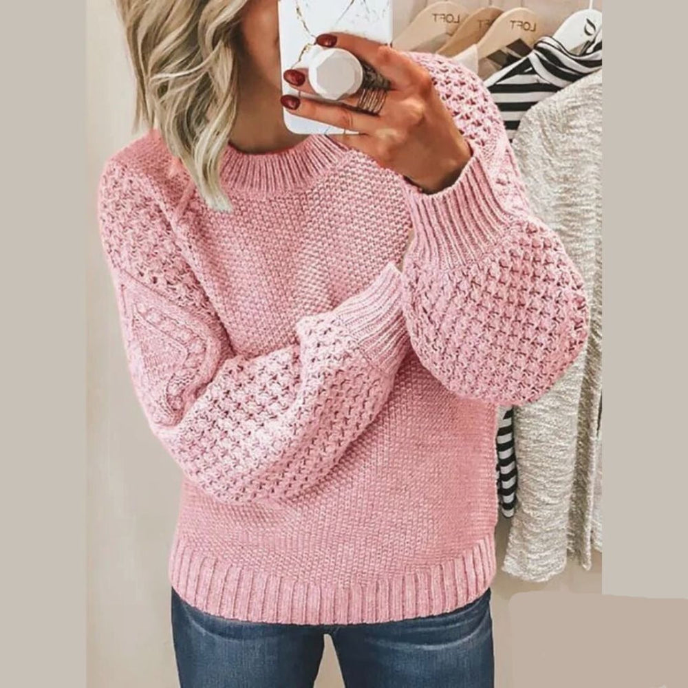 Faye | Grobstrick-Pullover für Damen mit Rundhalsausschnitt