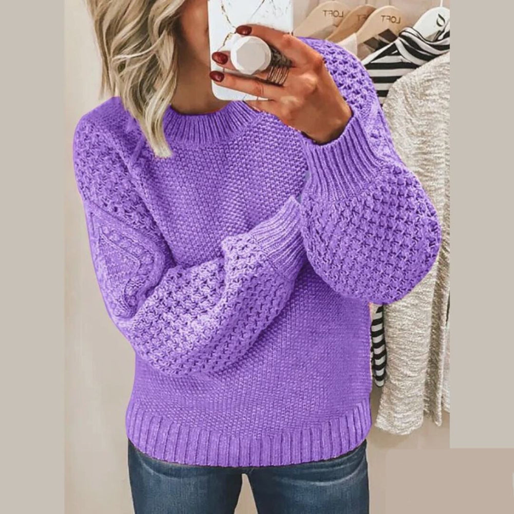 Faye | Grobstrick-Pullover für Damen mit Rundhalsausschnitt