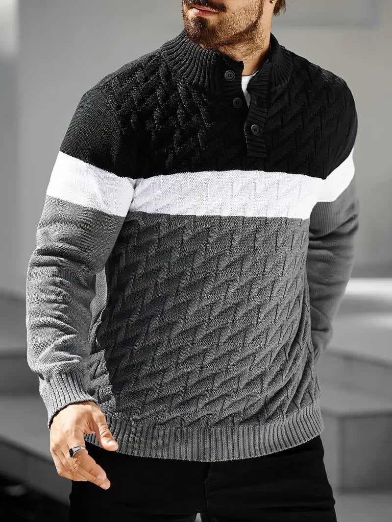Ferdinand | Men's Color Block Henley Sweater