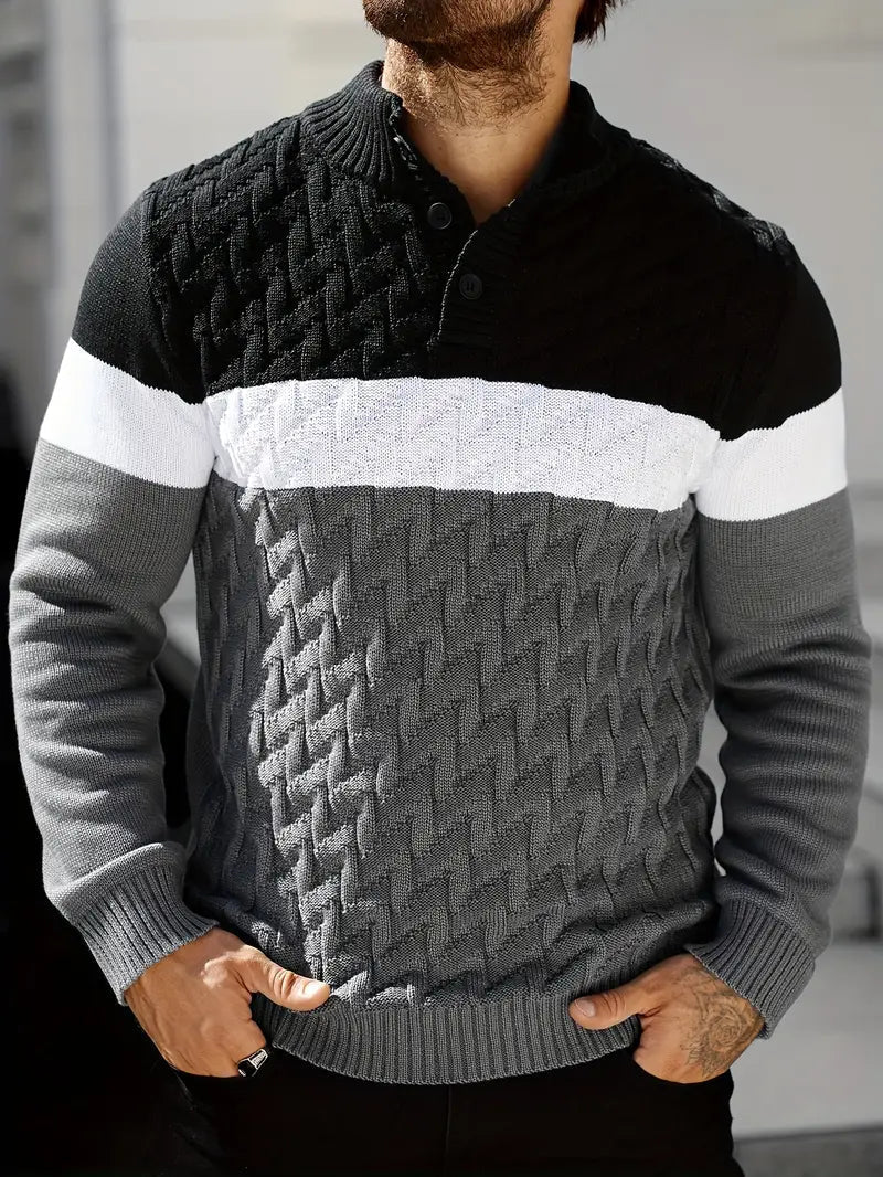 Ferdinand | Men's Color Block Henley Sweater