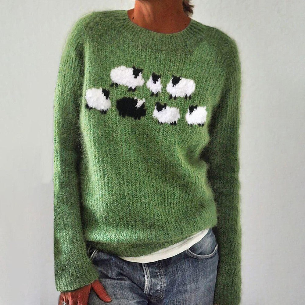 Fern | Women's Sheep Pattern Knit Sweater