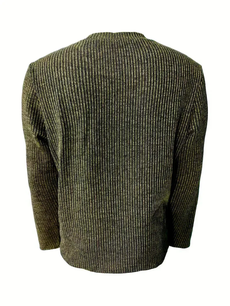 Finlay | Gerippter Herren-Strickpullover mit Rundhalsausschnitt