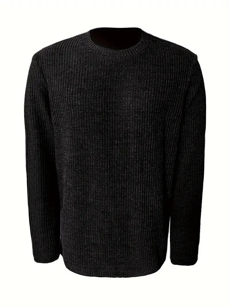 Finlay | Gerippter Herren-Strickpullover mit Rundhalsausschnitt