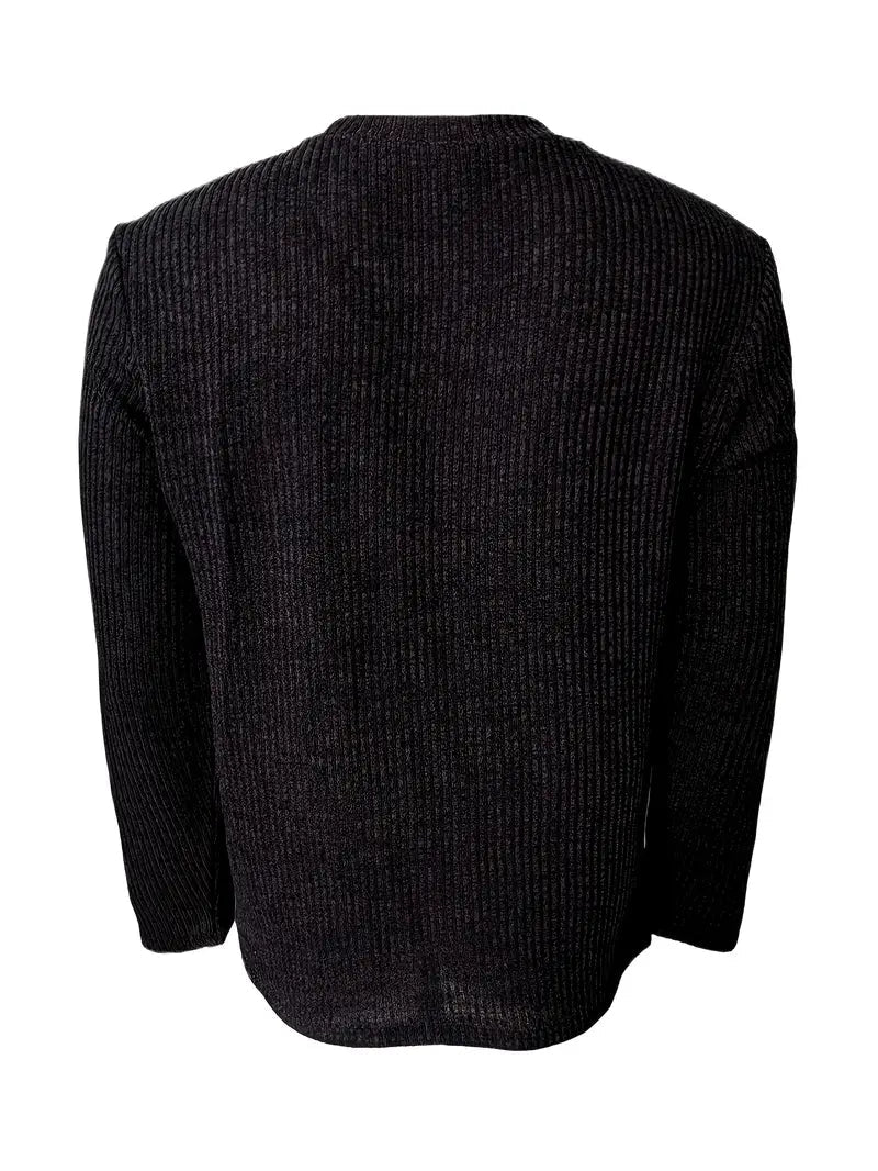 Finlay | Gerippter Herren-Strickpullover mit Rundhalsausschnitt
