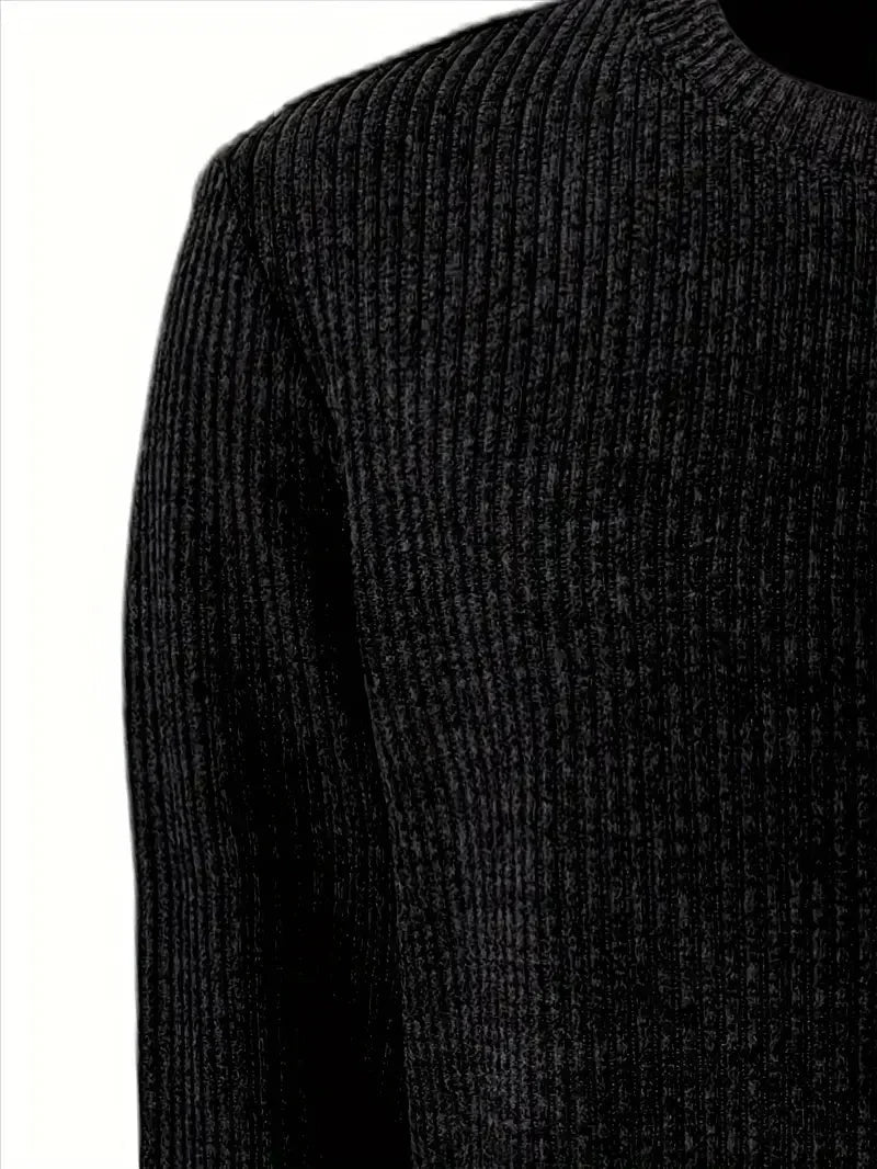Finlay | Gerippter Herren-Strickpullover mit Rundhalsausschnitt