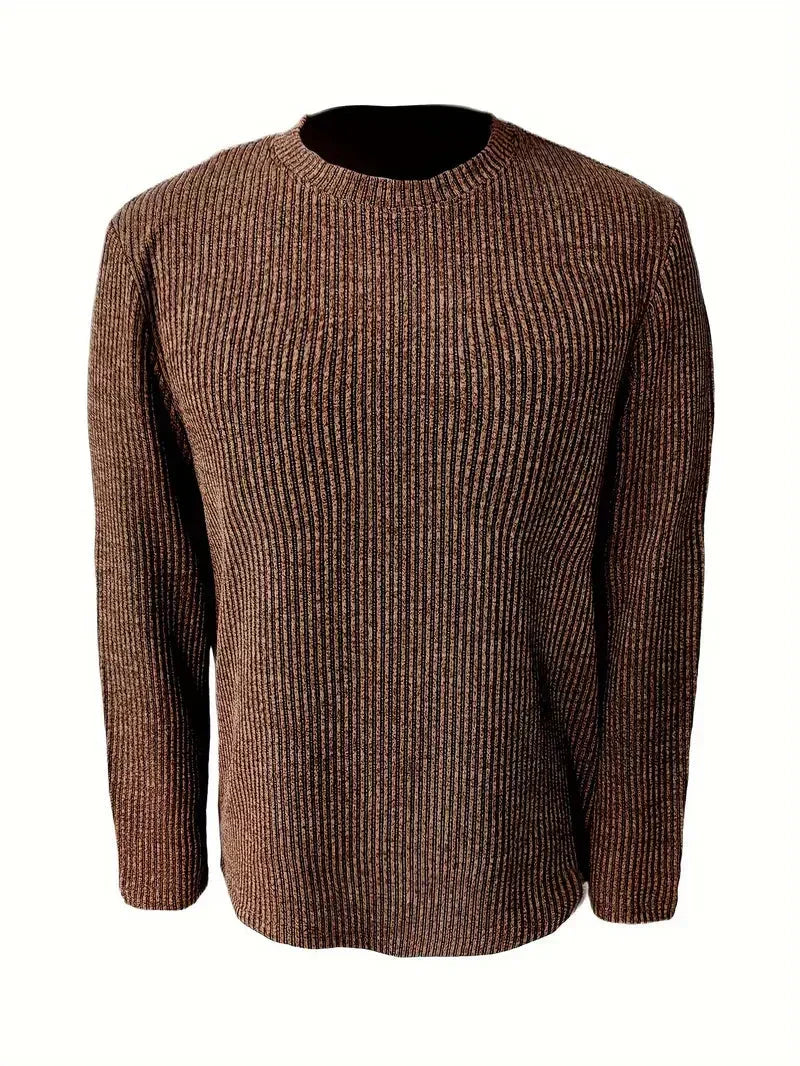 Finlay | Gerippter Herren-Strickpullover mit Rundhalsausschnitt