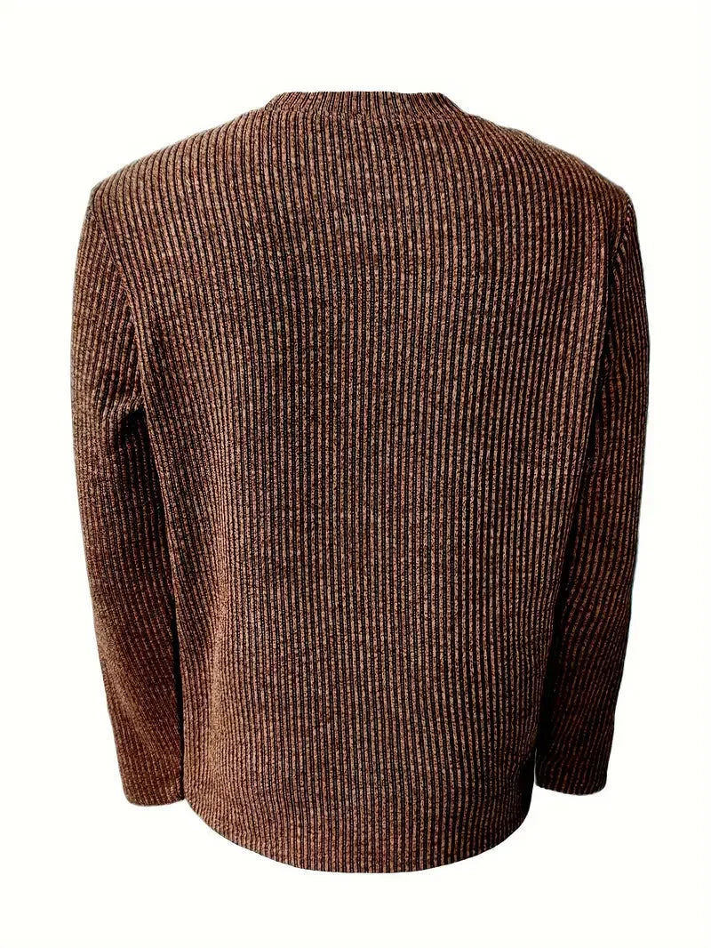 Finlay | Gerippter Herren-Strickpullover mit Rundhalsausschnitt