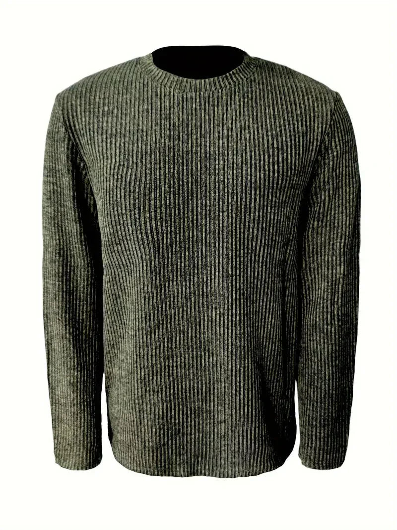Finlay | Gerippter Herren-Strickpullover mit Rundhalsausschnitt