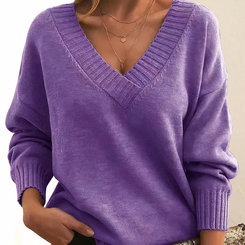 Fiona | Women's V-Neck Knit Sweater
