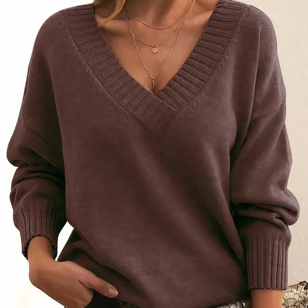 Fiona | Women's V-Neck Knit Sweater