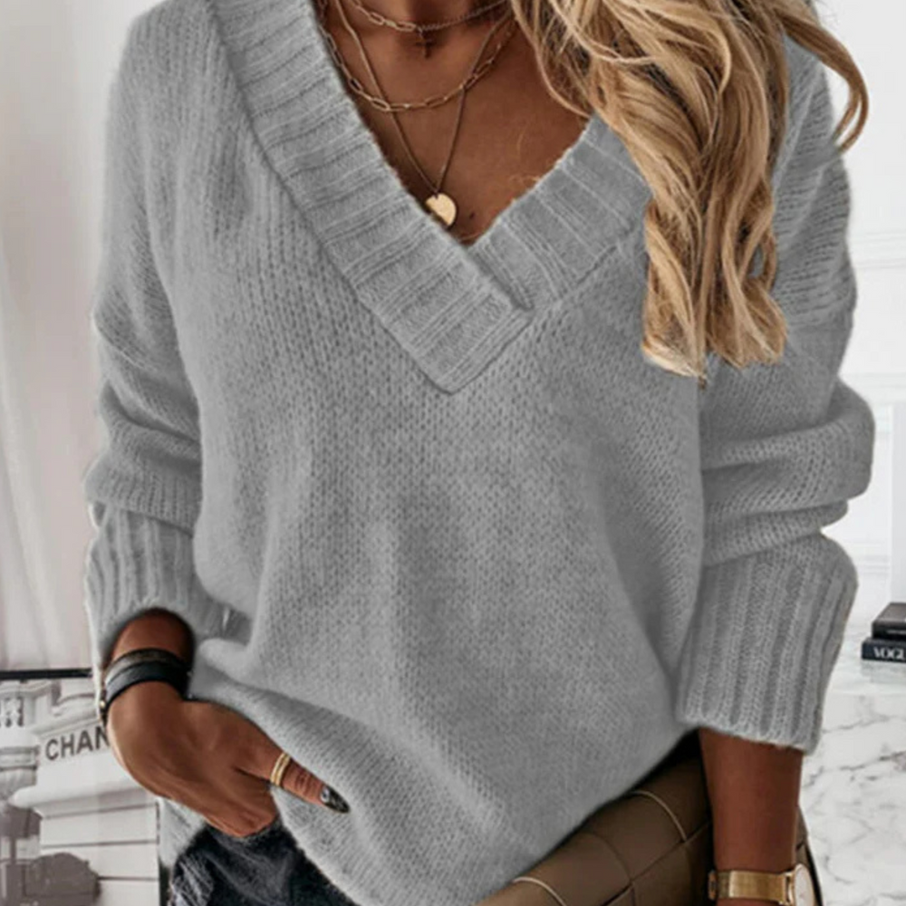 Fleur | Damen-V-Ausschnitt-Pullover