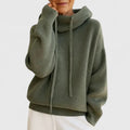Flora | Women's Drawstring Hooded Knit Sweater