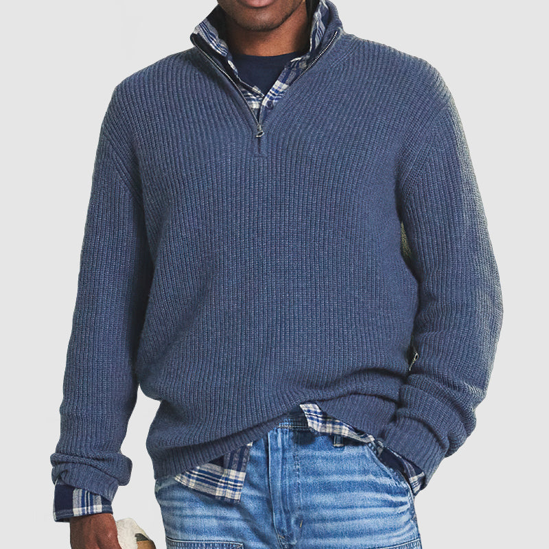 Franklin | Herren-Strickpullover mit Viertelreißverschluss