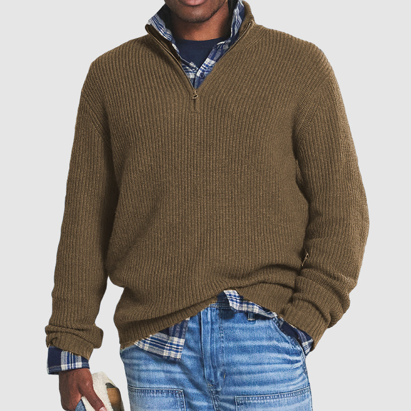 Franklin | Herren-Strickpullover mit Viertelreißverschluss
