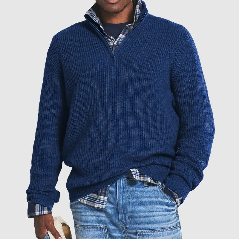Franklin | Herren-Strickpullover mit Viertelreißverschluss