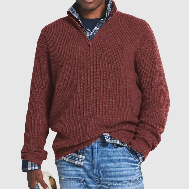 Franklin | Herren-Strickpullover mit Viertelreißverschluss