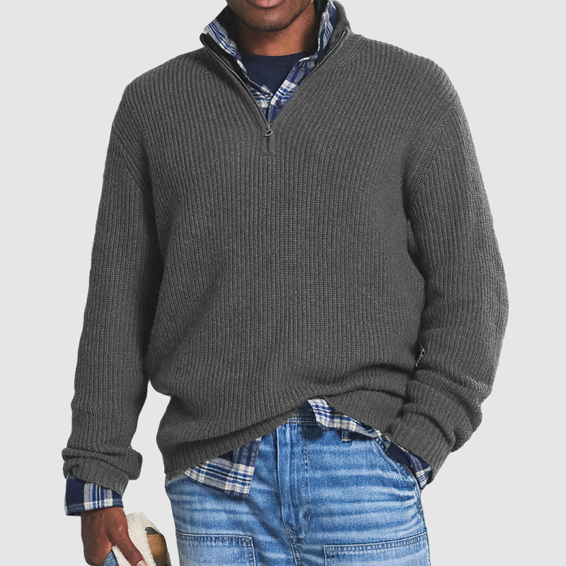 Franklin | Herren-Strickpullover mit Viertelreißverschluss