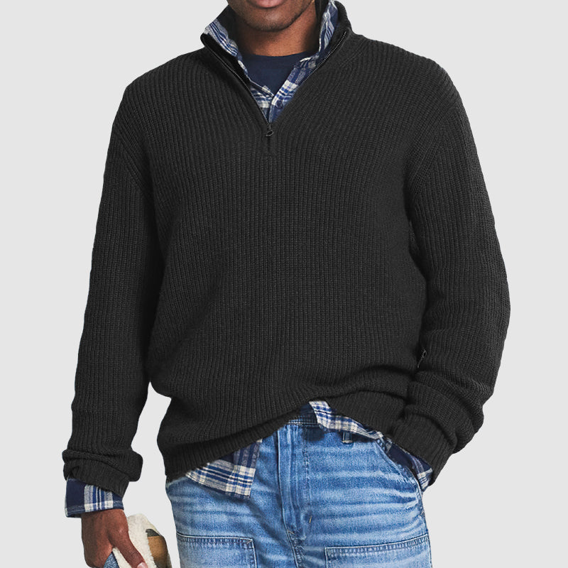Franklin | Herren-Strickpullover mit Viertelreißverschluss