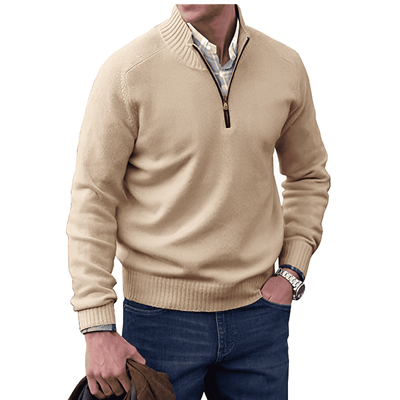 Gareth | Herren-Strickpullover mit Viertelreißverschluss