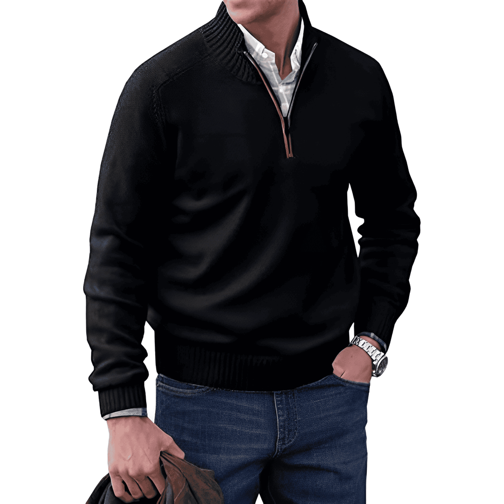 Gareth | Men's Quarter Zip Knit Sweater